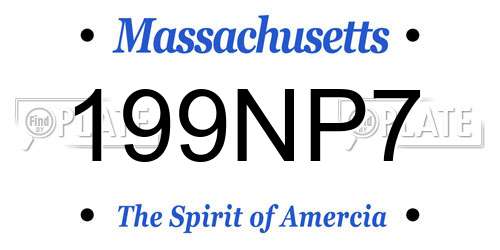199NP7 Massachusetts License Plate