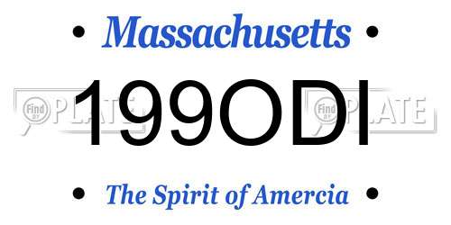 199ODI Massachusetts License Plate