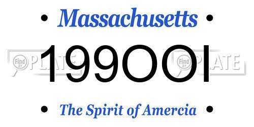 199OOI Massachusetts License Plate