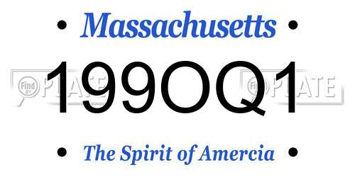 199OQ1 Massachusetts License Plate