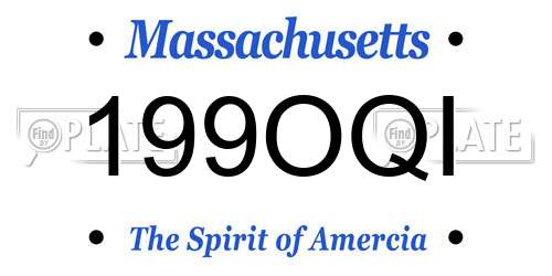 199OQI Massachusetts License Plate
