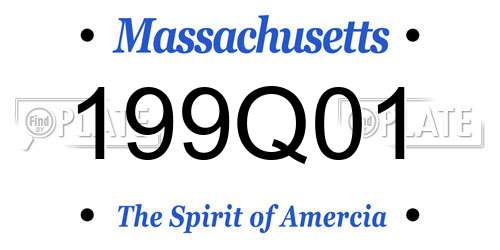 199Q01 Massachusetts License Plate