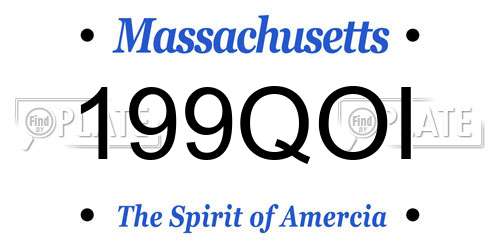 199QOI Massachusetts License Plate