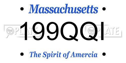 199QQI Massachusetts License Plate