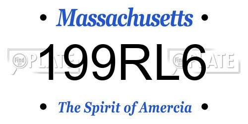 199RL6 Massachusetts License Plate