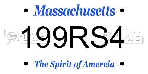 199RS4 Massachusetts License Plate