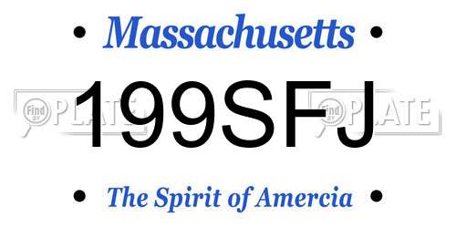199SFJ Massachusetts License Plate