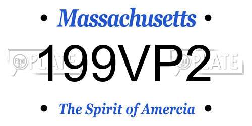 199VP2 Massachusetts License Plate