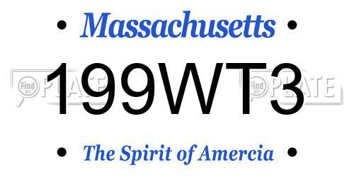 199WT3 Massachusetts License Plate