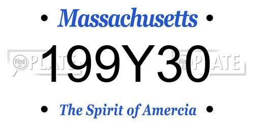 199Y30 Massachusetts License Plate