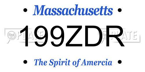 199ZDR Massachusetts License Plate