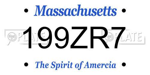 199ZR7 Massachusetts License Plate