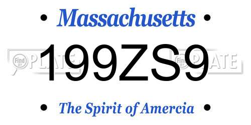 199ZS9 Massachusetts License Plate