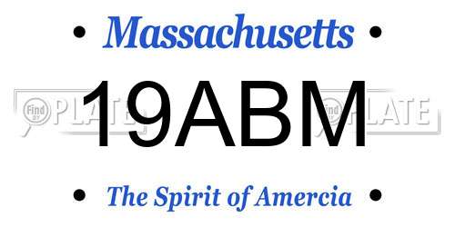 19ABM Massachusetts License Plate