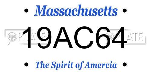 19AC64 Massachusetts License Plate