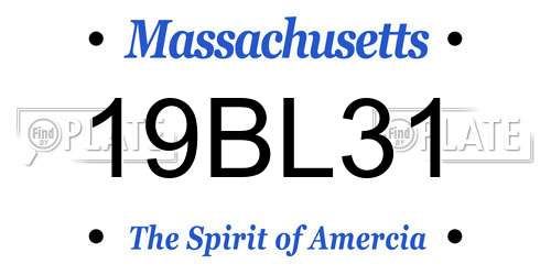 19BL31 Massachusetts License Plate
