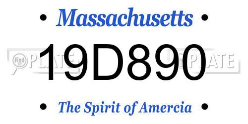 19D890 Massachusetts License Plate