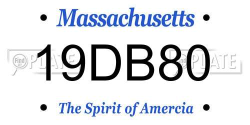 19DB80 Massachusetts License Plate