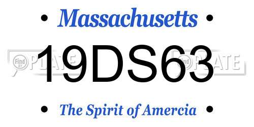 19DS63 Massachusetts License Plate