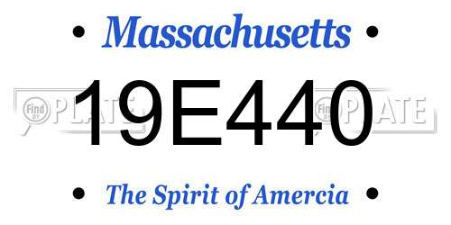 19E440 Massachusetts License Plate