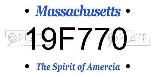 19F770 Massachusetts License Plate