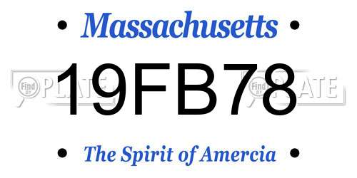 19FB78 Massachusetts License Plate