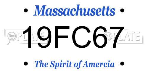 19FC67 Massachusetts License Plate