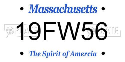 19FW56 Massachusetts License Plate