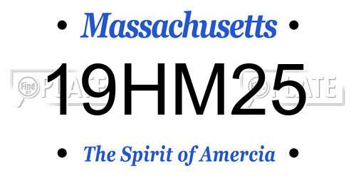 19HM25 Massachusetts License Plate