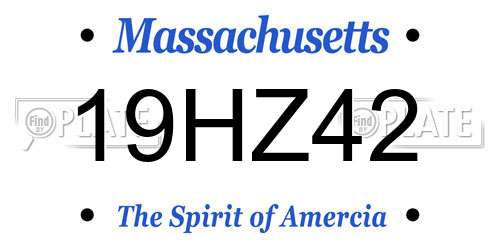 19HZ42 Massachusetts License Plate