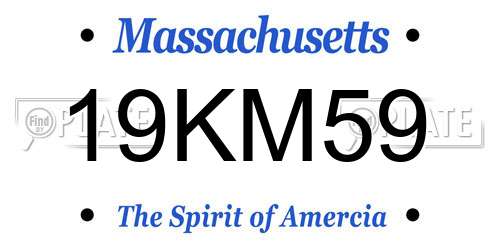 19KM59 Massachusetts License Plate