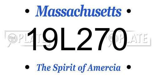19L270 Massachusetts License Plate
