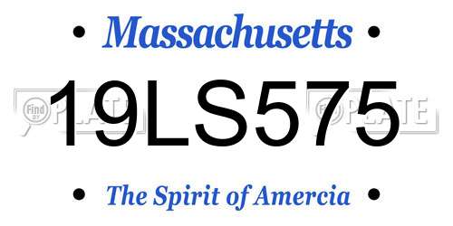 19LS575 Massachusetts License Plate