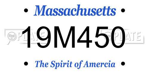 19M450 Massachusetts License Plate