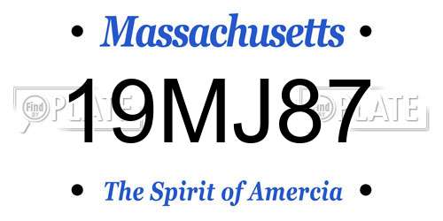 19MJ87 Massachusetts License Plate