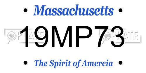 19MP73 Massachusetts License Plate