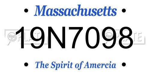 19N7098 Massachusetts License Plate