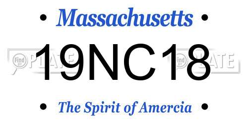 19NC18 Massachusetts License Plate