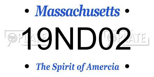 19ND02 Massachusetts License Plate