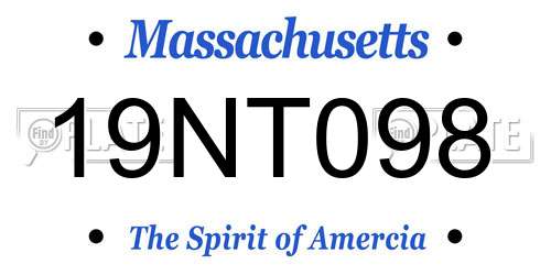 19NT098 Massachusetts License Plate