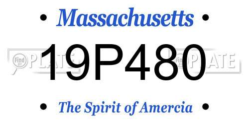 19P480 Massachusetts License Plate