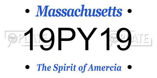 19PY19 Massachusetts License Plate