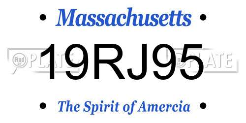 19RJ95 Massachusetts License Plate