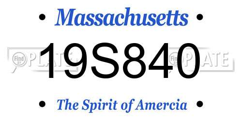 19S840 Massachusetts License Plate
