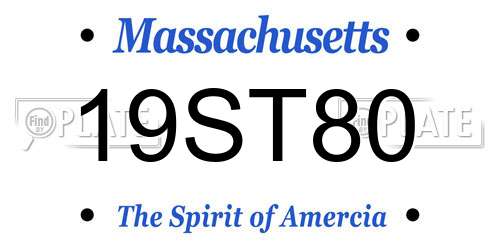 19ST80 Massachusetts License Plate