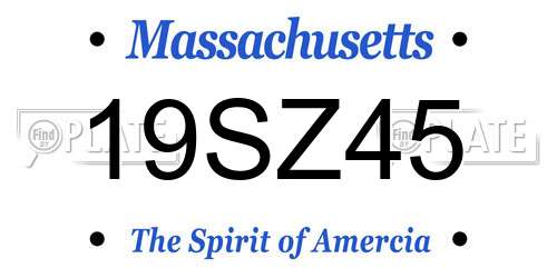 19SZ45 Massachusetts License Plate