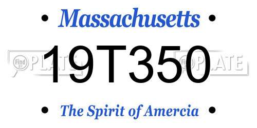 19T350 Massachusetts License Plate