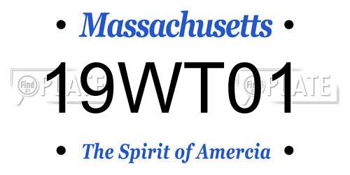 19WT01 Massachusetts License Plate