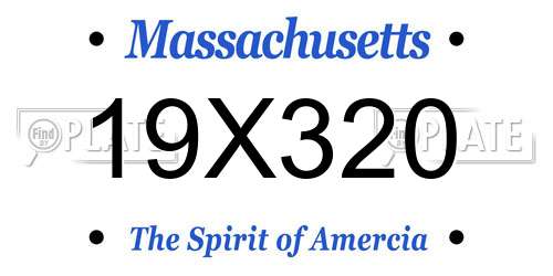 19X320 Massachusetts License Plate