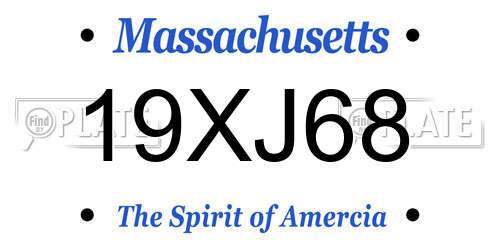 19XJ68 Massachusetts License Plate